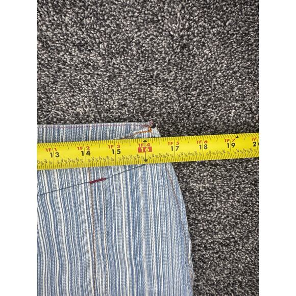 Vintage Gasoline Y2K Low Rise Striped Flare Jeans Denim Pants Boho Rave Size 11 - Picture 9 of 12